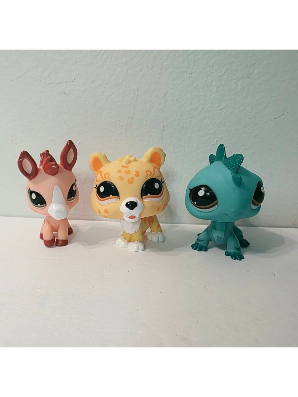 3 Littlest Pet Shop Leopard Lizard Iguana Donkey G7 Series Figures Cake Toppers